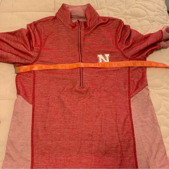 University of Nebraska UNL 3/4 zip jacket size S thumbhole sleeves two tone red - Picture 12 of 16